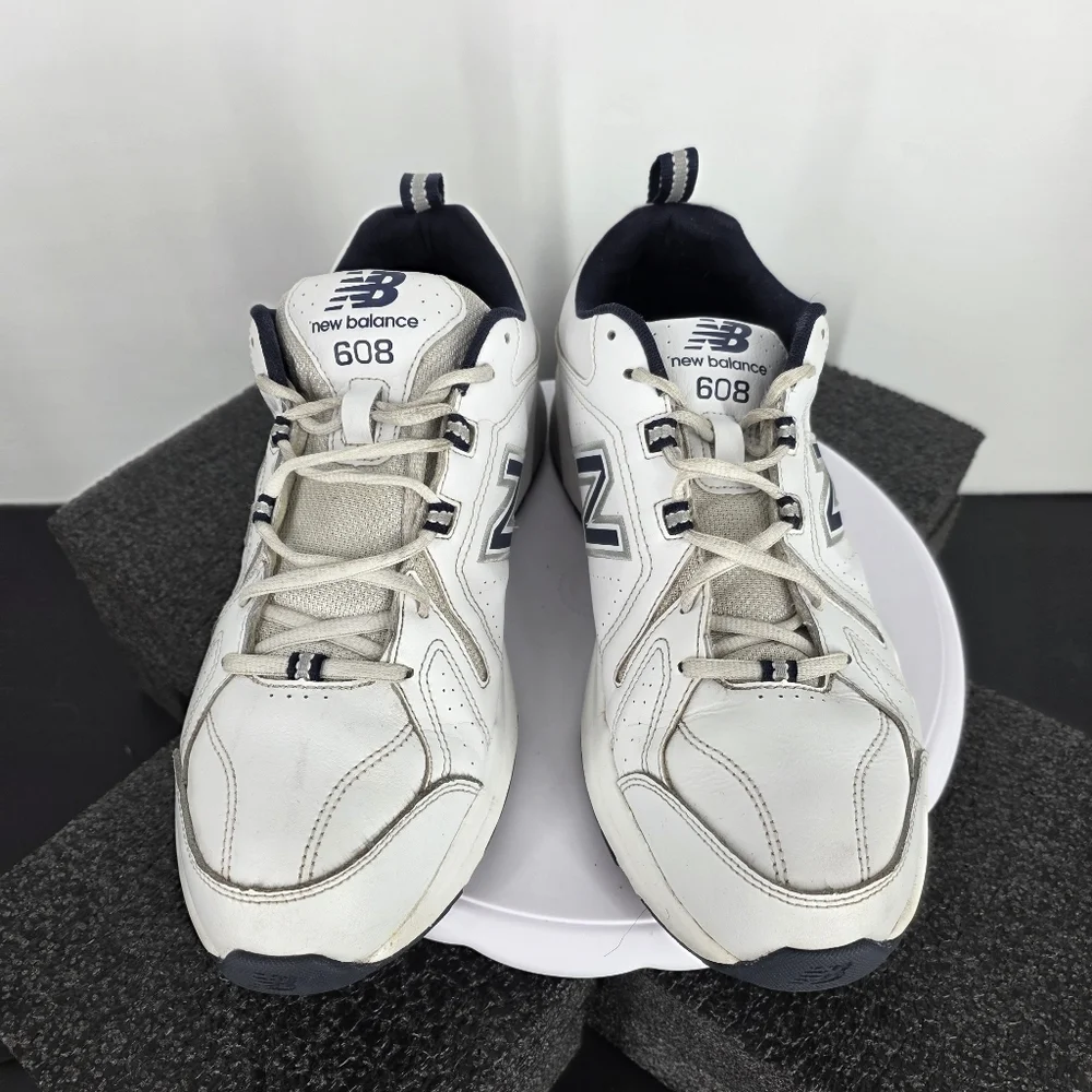 New Balance 608v5 White Navy Leather Cross Training Shoes Men's 11.5 MX608WN5